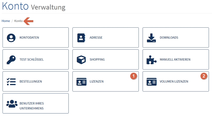 netScope Portal Eigenen Lizenzen einsehen Portal Dashboard Lizenzen